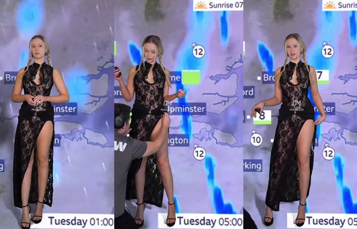 Sexy weather lady caused a storm in my pants