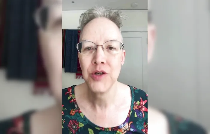 Guy in grandma outfit says MAGA is a cult