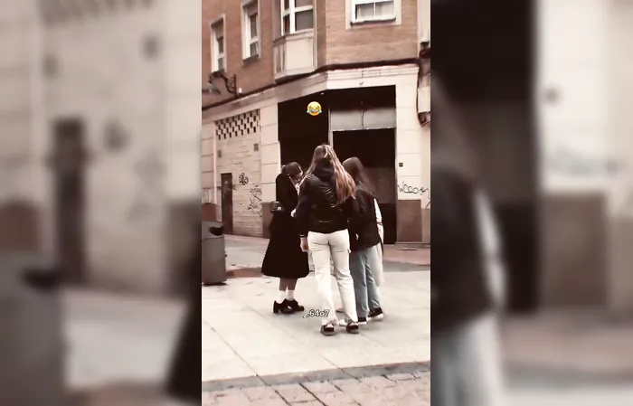 Woman's skirt falls off in public