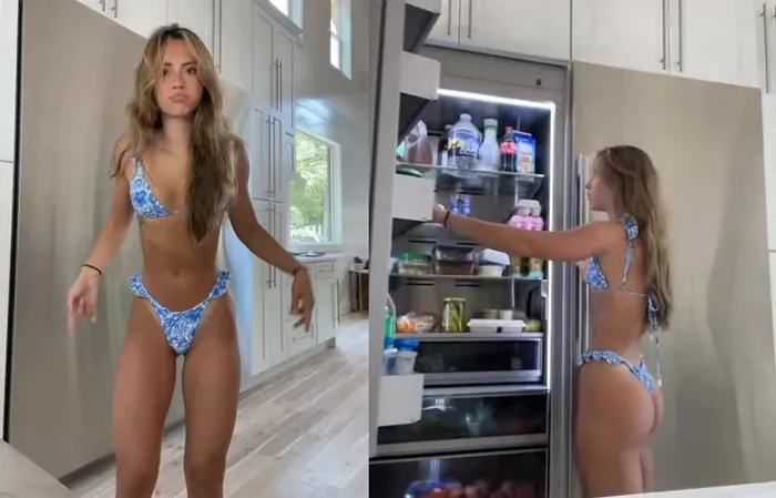 She has a very nice fridge