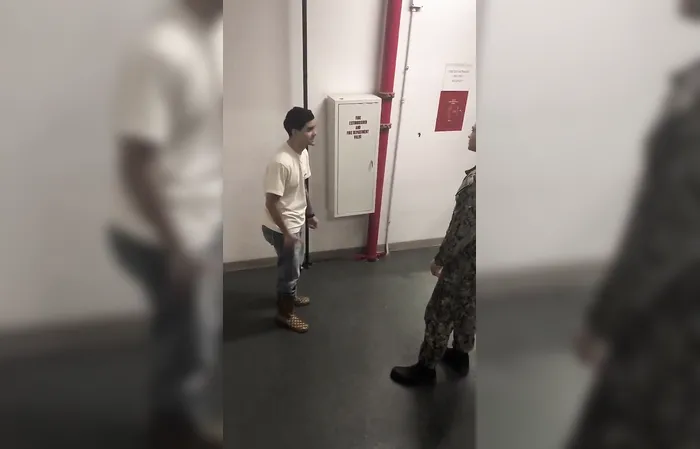 Dude swung at a soldier, then got his ass beat
