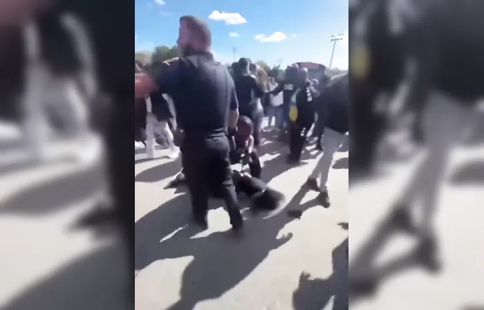 Cop body-slammed a female student during brawl, now HE's the one in trouble