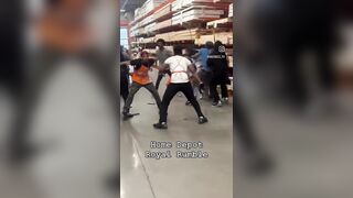 Home Depot royal rumble all hands being thrown