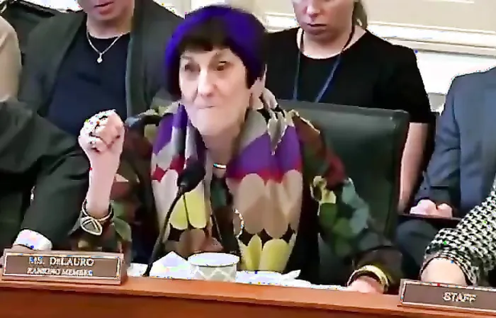 Purple-headed Monster Rosa DeLauro goes psychotic in Congress