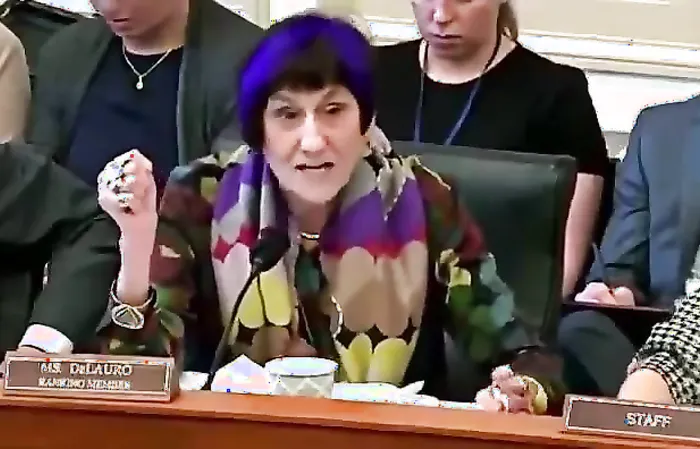 Purple-headed Monster Rosa DeLauro goes psychotic in Congress