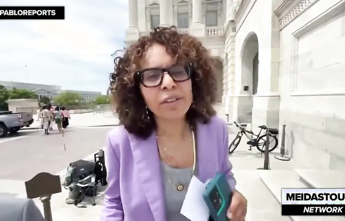 Rep. Kamlager-Dove, obviously a Deomcrat, says about Trump: “F*** his a**!”