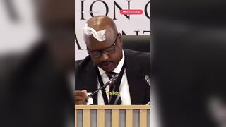 Tissue Head: dude sweating during corruption hearing has hilarious mishap