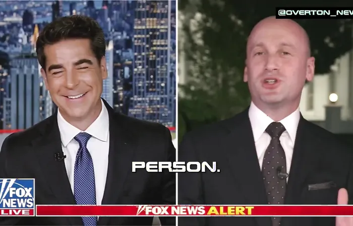 Stephen Miller and Jesse Watters laughing at 'scumbag' Eric Swalwell is GOLD