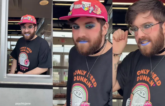 You pull up to Dunkin and this guy serves your coffee