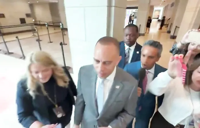 Hakeem Jeffries RAN from questions on Eric Swalwell