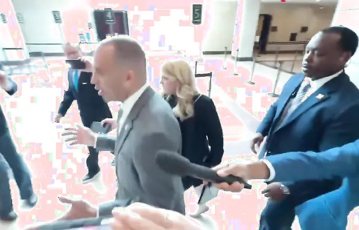 Hakeem Jeffries RAN from questions on Eric Swalwell