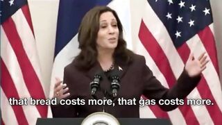 Kamala Harris explaining how to solve inflation while sounding like she has an under 75 IQ