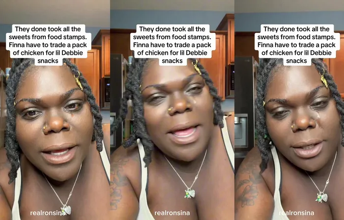 She's crying because EBT won't pay for junk food anymore