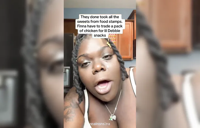She's crying because EBT won't pay for junk food anymore