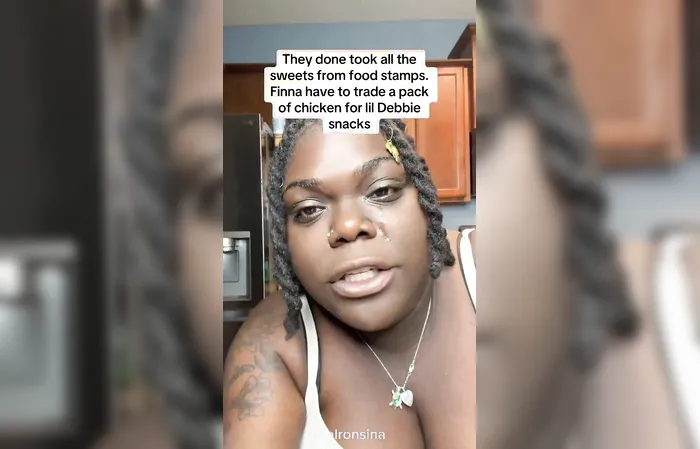 She's crying because EBT won't pay for junk food anymore