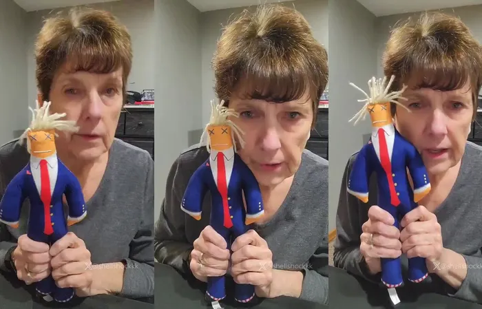 She made a Trump doll to "take it out on the orange man"
