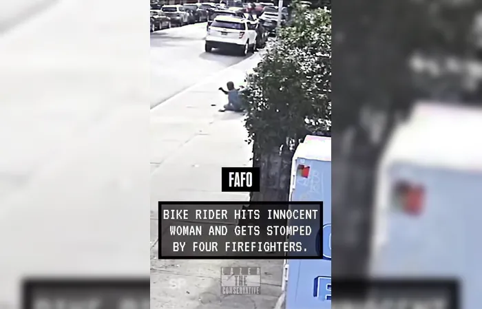 Rotten hoodrat suckers innocent woman, then gets STOMPED by FOUR FIREMEN