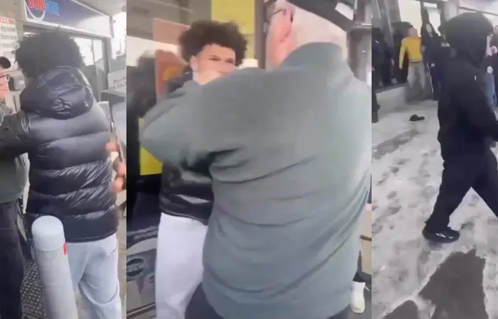 Young hoodlums assault elderly man