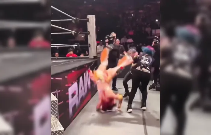 Iyo Sky lands on her neck during WWE accident