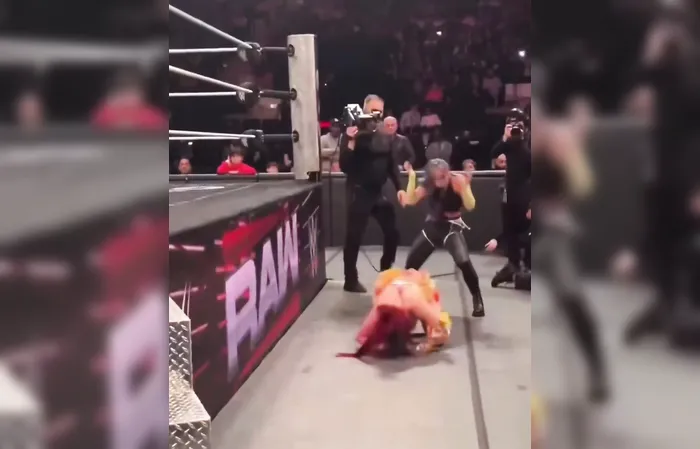 Iyo Sky lands on her neck during WWE accident