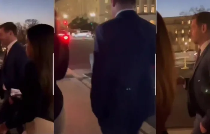 Who is the woman with Eric Swalwell? Is that not his wife?