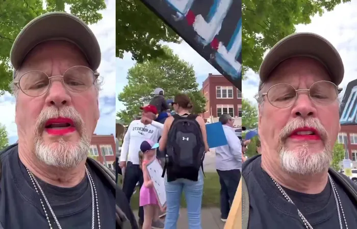 Democrat men are wearing red lipstick to protest Trump