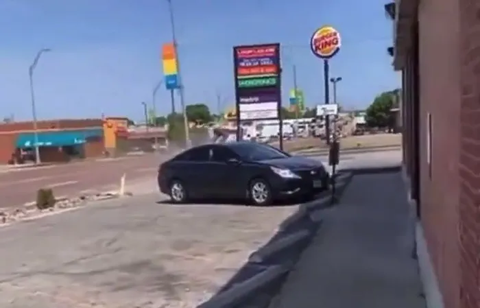 They jumped into moving car, then crashed it