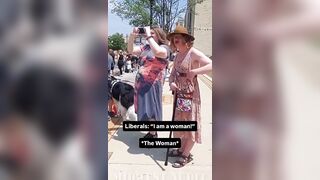 Guy dressed like a woman screaming about something. I don't even know