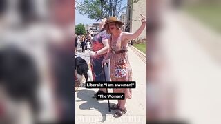 Guy dressed like a woman screaming about something. I don't even know