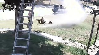 Man’s lawn mower explodes out of nowhere