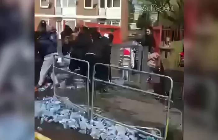Pack of thugs STEAL water meant for marathon runners