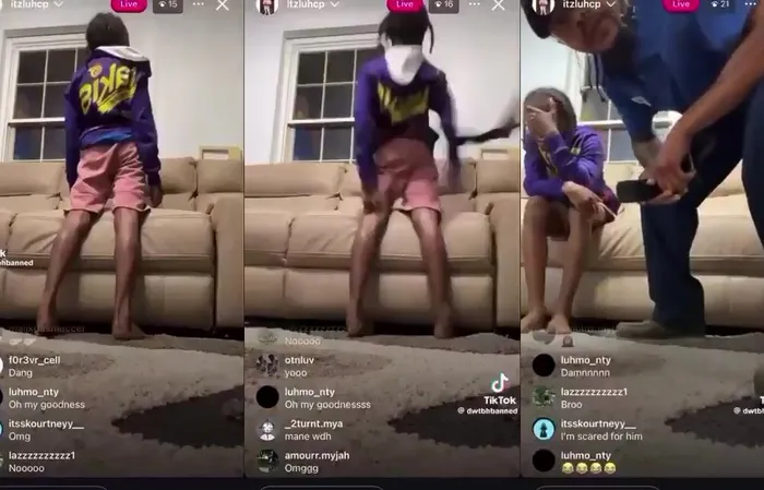 Father beats son with a belt on Instagram LIVE