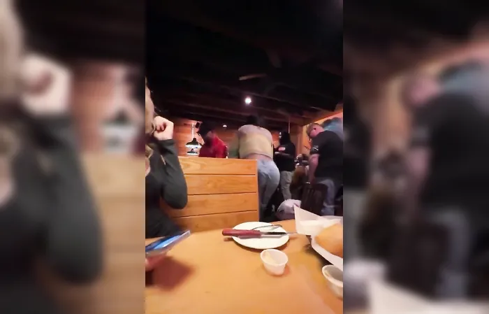 Texas Roadhouse brawl caught on camera