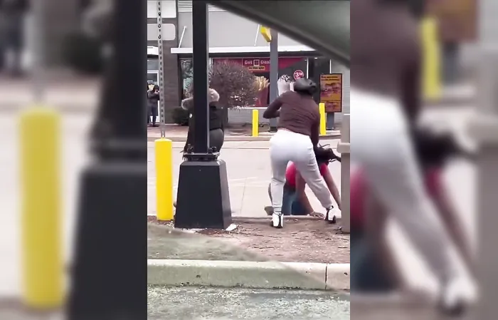 Aggressive woman eats pepper spray like it's hot sauce
