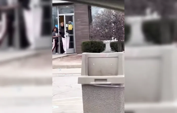 Aggressive woman eats pepper spray like it's hot sauce