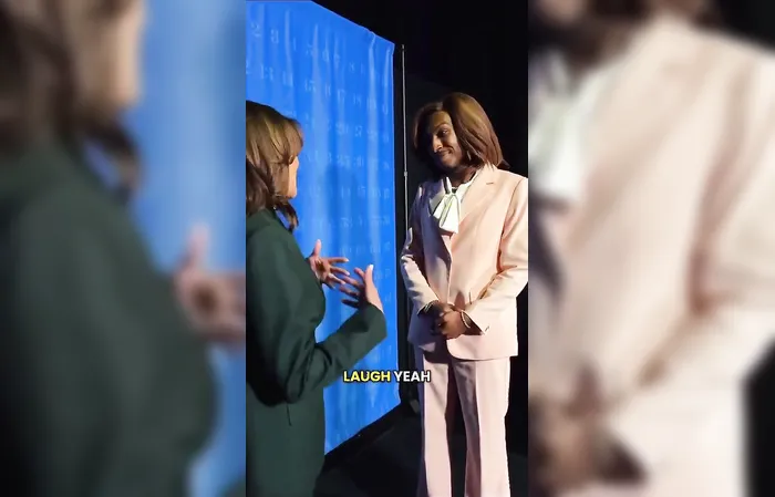 Kamala accused of being drunk with a drag queen
