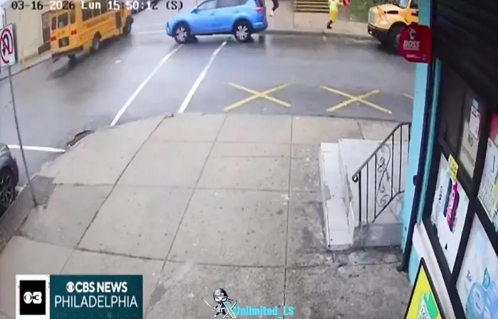 Thug knocks out school crossing guard just outside Philly