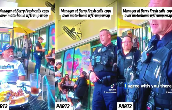 Called the cops over a political sticker, then got stiffed