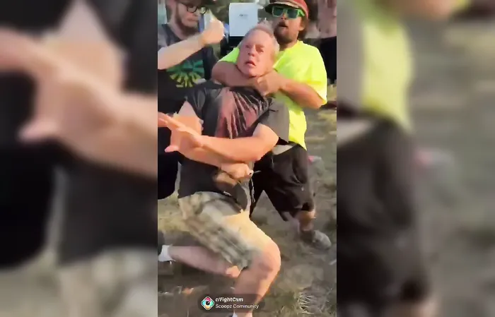 Trailer park beat the crap out of alleged pedophile