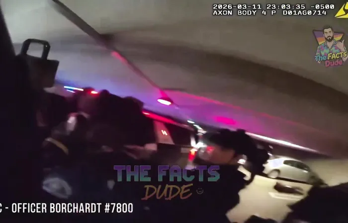 Welp, here's Jasmine Crockett's security guard getting blasted by police