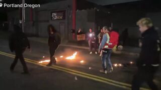 Anti-ICE rioter lit himself on fire by accident