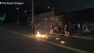 Anti-ICE rioter lit himself on fire by accident