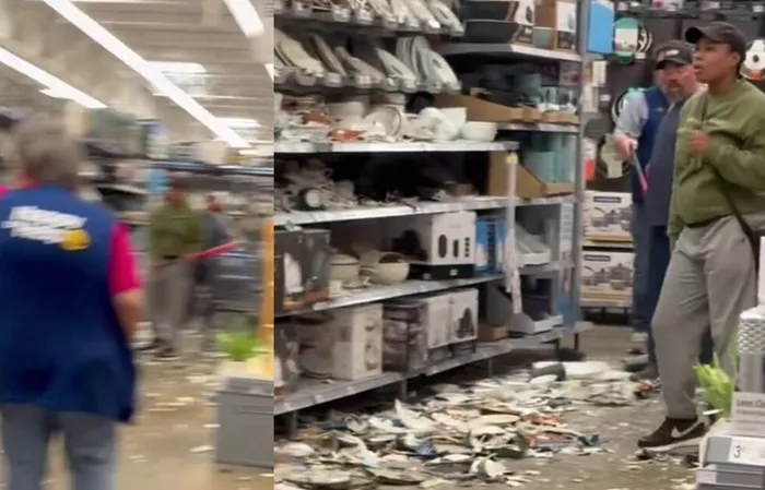Unhinged lady destroys Walmart with baseball bat