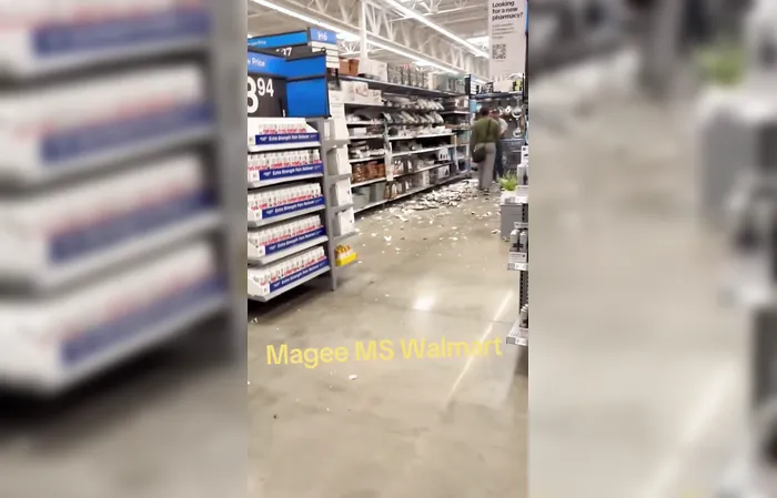 Unhinged lady destroys Walmart with baseball bat