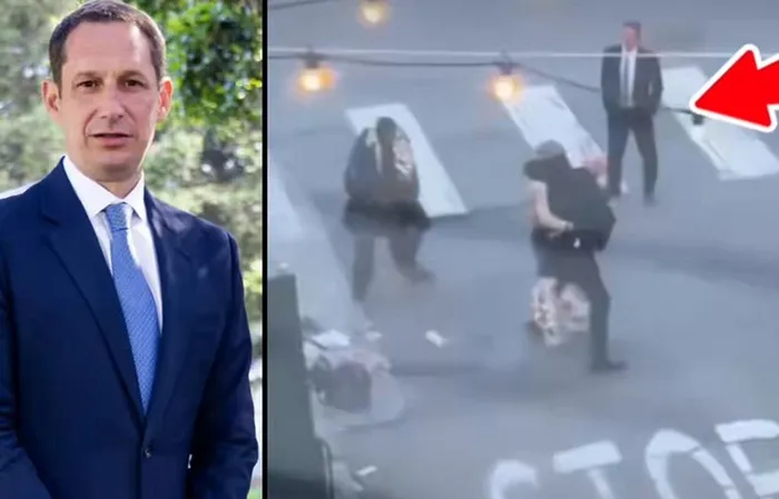 San Fran Mayor walks away as security gets his butt kicked