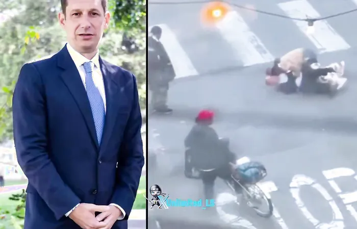 San Fran Mayor walks away as security gets his butt kicked