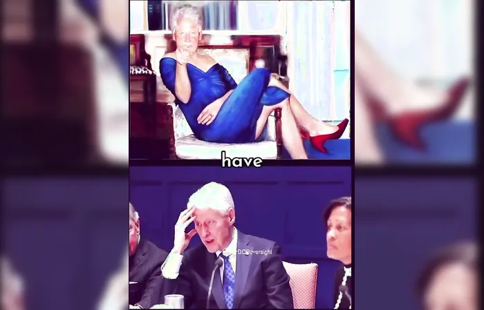 Bill Clinton responds to BLUE DRESS PORTRAIT