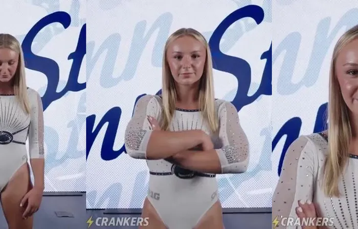 Penn State gymnastics with a 9.8