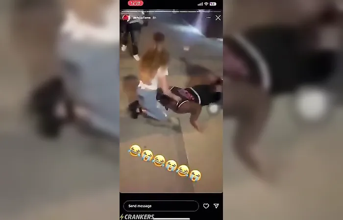Woman protecting her unconscious boyfriend gets knocked out too