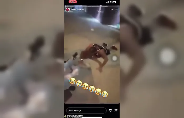 Woman protecting her unconscious boyfriend gets knocked out too